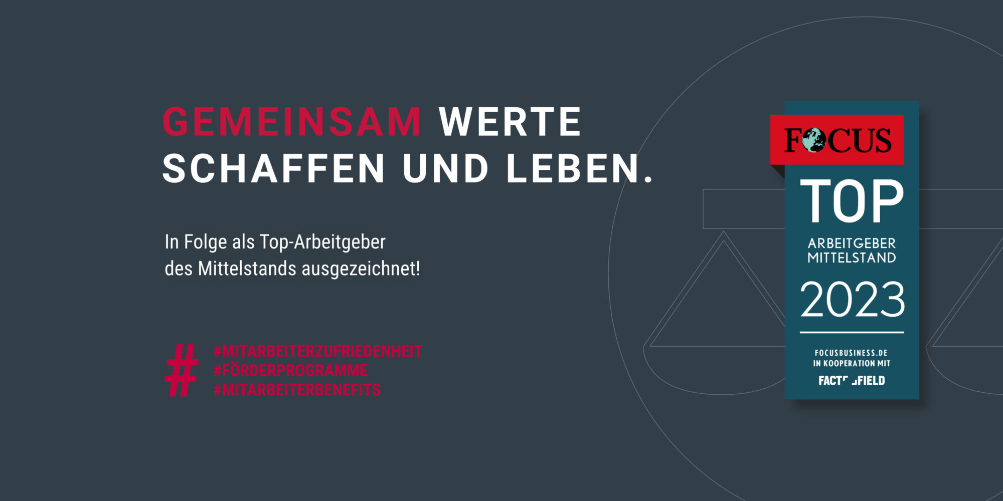 Gemeinsam Werte schaffen und leben. MRH Trowe wurde mit dem Focus Siegel ausgezeichnet.