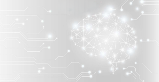 Abstraktes digitales Gehirn als Symbol für künstliche Intelligenz und Technologie.